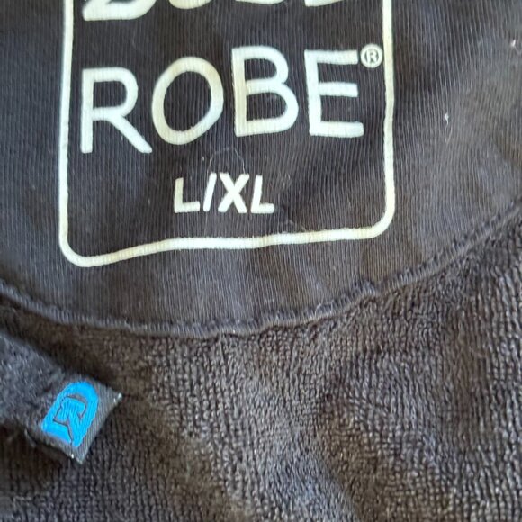 Dude Robe Mens L/XL Black Belted Hooded Terry Lining Loungewear Comfy 19180 - Picture 8 of 14